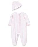 Little Me Baby Clothes & Outfits - Girls One Piece Hat & Footed Sleeper Pajamas - Newborn, Damask Scroll