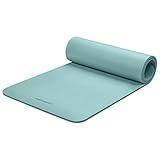 Retrospec Solana Yoga Mat 1/2" Thick w/Nylon Strap for Men & Women - Non Slip Excercise Mat for Yoga, Pilates, Stretching, Floor & Fitness Workouts, Blue Ridge