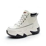 Women's Casual Breathable Platform Sneakers Y2K Comfort Walking Shoes for College Girl Campus White 5