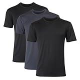 Hanes Men's Moves Mesh T-Shirt, X-Temp Moisture-Wicking Tee, White Or Black/Grey, 3-Pack