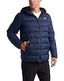 Reebok Men's Jacket – Lightweight Hooded Quilted Puffer Coat – Warm Insulated Winter Jacket for Men (S-4X), Size 2X, Vector Navy