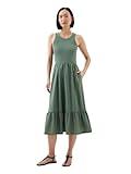 GAP Womens Mixed Media Midi Dress Laurel Wreath Grn 17-6 M