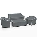 Gasadar Patio Furniture Cover Set, 4 Piece Outdoor Furniture Cover Waterproof, 600D Heavy Duty Lawn Patio Set Covers