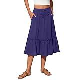 Witsmile Summer Skirts for Women 2025 High Waisted Skirts for Women Chill Vacation Wardrobe Essential(Deep Blue,L)