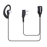 COMMIXC 2-Pack Two Way Radio Headset with Mic PTT, 3.5mm+2.5mm 2 Pins Walkie Talkie Earpiece, Compatible with Kenwood ProTalk FreeTalk Bao Feng Walkie Talkies