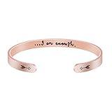 JoycuFF Bracelets for Women Inspirational Rose Gold Jewelry Motivational Cuff Friendship Encouragement Christmas Gift for Her