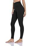 HeyNuts Workout Pro Full Length Yoga Leggings for Tall Women, Tummy Control Compression Athletic Yoga Pants 28'' Black S(4/6)