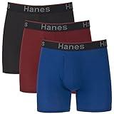 Hanes Total Support Pouch Men's Boxer Briefs Pack, Anti-Chafing, Moisture-Wicking Underwear, Odor Control (Reg or Long Leg), XX-Large