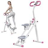 Stair Stepper for Home - Vertical Climber Workout Machine with Stable Frame, Adjustable Handlebar for Full-Body Exercise (Pink)