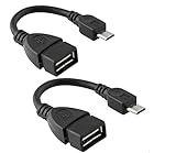 VOLT PLUS TECH Micro USB OTG Compatible with Your Streaming Sticks, Rii, Nintendo Switch, SNES, NES Classic Direct On The Go Connection Controller Cord Kit and 4 inch Cable Adapter! (2 Pack)
