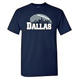Xtreme Apparrel Dallas Football City Skyline Men's Fan T-Shirt (Navy Shirt, 5XL)