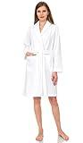 TowelSelections Women’s Robe, 100% Cotton Short Terry Shawl Bathrobe Large White