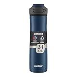 Contigo Cortland Chill 2.0 Blueberry Stainless Steel Water Bottle Vacuum-Insulated Spill-Proof Lid 24oz Ideal for Hot or Cold Drinks Interchangeable Lid Perfect for Kids & Adults
