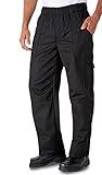 Unisex Baggy Style Men Women Chef Cook Pants Trouser with Draw String for Food Service, Caterers, Bakers and Culinary Professional (Medium) Black