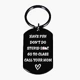 Have Fun Don’t Do Stupid Keychain for Son Daughter Back to School Gifts for Teens Boy Girl First Day of School Gifts for Him Her Off to College Gifts for Women Men Back to School Gifts from Mom Dad