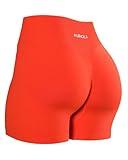 AUROLA Influence Collection Workout Shorts for Women,No Roll Up Squat Proof New Scrunch Seamless Compression Gym Short, Halloween Orange, S