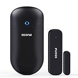 SECRUI Door Chime, Door Sensor Chime with Adjustable Volume, Easy Installation, 400ft Range, 52 Chimes, M508+D7 Door Open Chime for Business/Home When Entering, Black