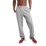 Champion Men's Cinched-Bottom Fleece Sweatpants, Standard Fit, Midweight, Available in Regular and Big & Tall, Oxford Gray-C Patch Logo, Large