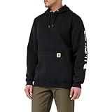 Carhartt Mens Loose Fit Midweight Logo Sleeve Graphic Fashion Sweatshirts, Black, Large US