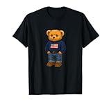Cool American USA Teddy Bear Illustration Graphic Designs T-Shirt