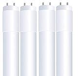 Feit Electric T8 LED Bulbs 4 Foot, 40 Watt Equivalent, Type A Tube Light, Plug & Play, T8 or T12 LED Tube Light, LED Fluorescent Replacement, Frosted, T48/840/LEDG2/4, 4100K Cool White, 4 Pack