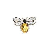 Colorful Rhinestone Crystal Bee Brooch Pin Vintage Bee Pearl Lapel Pin for Women Retro Rhinestone Insect Pin Jewelry Gift-Style 1: Yellow