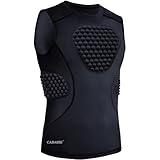 Cabasse Youth Padded Protective Shirt, Chest Rib Protector Heart Guard Sternum Shirt for Football Paintball Baseball (Black, Small)