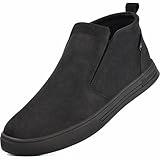 SUADEX Mens Slip On Non Slip Work Shoes,Waterproof Arch Support Food Service Shoes, Lightweight Chef Kitchen Restaurant Resistant Sneakers,Black Zapatos Trabajo