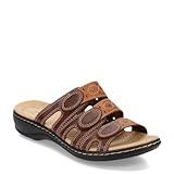 Clarks Women's Leisa Cacti Slide Sandal, Brown Multi, 8.5 M US