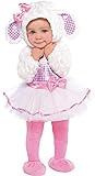 Amscan Toddler Little Lamb Dress w/Hood, Tights, and Booties Costume - 18-24 Months | Tulle | Pink and White | 1 Set