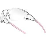 HTS HUNTERSKY S239 Protective Clear pink Small Safety Glasses women youth protecting eyes from wind dust proof night bike riding cycling running lab chemistry goggles