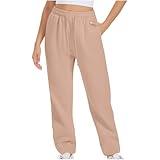 Straight Leg Sweatpants for Women 2025 Trendy Drawstring Baggy Sweat Pants High Waisted Casual Trousers Joggers