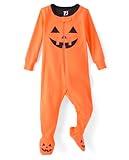 The Children's Place Baby Toddler, Halloween Pajamas, Cotton, Pumpkin One Piece, 0-3 Months