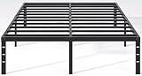 NEW JETO Metal Bed Frame,Queen Size Bed Frame with Storage Space,Heavy Duty Sturdy Mattress Foundation,Easy Assembly,No Box Spring Needed, Black,14 Inch,Queen