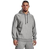 Under Armour Men's Rival Fleece Hoodie, (025) Castlerock Light Heather / / White, Large