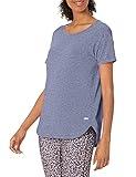 Amazon Essentials Women's Studio Relaxed-Fit Lightweight Crewneck T-Shirt, Blue Heather Nightshadow, Medium