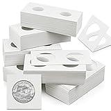 Nexxxi 300 Pcs Cardboard Coin Holder, 6 Sizes 2" x 2" Currency Holders for Coin Collection Supplies