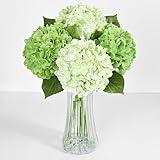 8 Pcs Real Touch Hydrangea Artificial Flowers, 19.6'' Latex Full Faux Hydrangea Flowers Fake Flowers for Home Decor Party Wedding Centerpiece Bouquet Floral Arrangements (4Pcs Green+4Pcs Light Green)