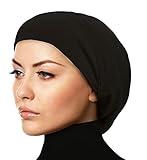 Middle Eastern Mall Women's Snood Cap Cotton Beanie Large Hijab Chemo Undercap (Black)