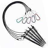 TIESOME 5 Sets 21 Inch Pen Leash for Clipboard, Lanyard Leash with Pen Holder Silicone Rings Metal Clip for Clipboard Notebook Office Supplies