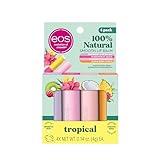 eos FlavorLab Super Soft Shea Lip Balm Sticks - Totally Tropical Variety Pack | Lip Moisturizer | 24 Hour Hydration | Gluten Free Lip Care| 4 Pack,Dragonfruit