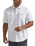 Wrangler Authentics mens Short Sleeve Classic Woven Button Down Shirt, Bright White, 3X-Large US