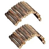 PIVBY Hamster Bridge Wooden Mouse Ladder Natural Rat Chew Rodents Toys for Chinchillas Guinea Pigs Hamster Mouse Rat Small Animal (2Pack)