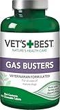 Vet's Best Gas Busters Digestive Support for Dogs – Natural Supplement for Gas Relief, Bloating, and Constipation – Vet Formulated Chewable Tablets for Dogs – 90 Count