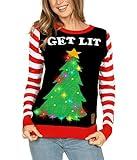 Tipsy Elves Women's Light Up Christmas Sweater - Black Lit Funny Ugly Christmas Sweater Female: Small