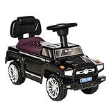 Aosom Kids Ride on Push Car, SUV Style Sliding Walking Car for Toddle with Horn, Music, Working Lights, Hidden Storage and Anti-Dumping System, Black