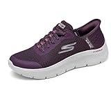 Skechers Women's Go Walk Flex Hands Free Slip-Ins-Grand Entry Sneaker, Burgundy, 10