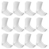 Fruit of the Loom Men's Dual Defense Crew Socks (12 Pack), White, Medium (6 - 12)