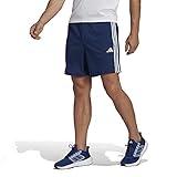 adidas Men's Essentials Pique 3-Stripes Training Shorts, Dark Blue/White, Large