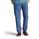 Lee Men's Relaxed Fit Straight Leg Jean, Medium Stone, 40W x 28L